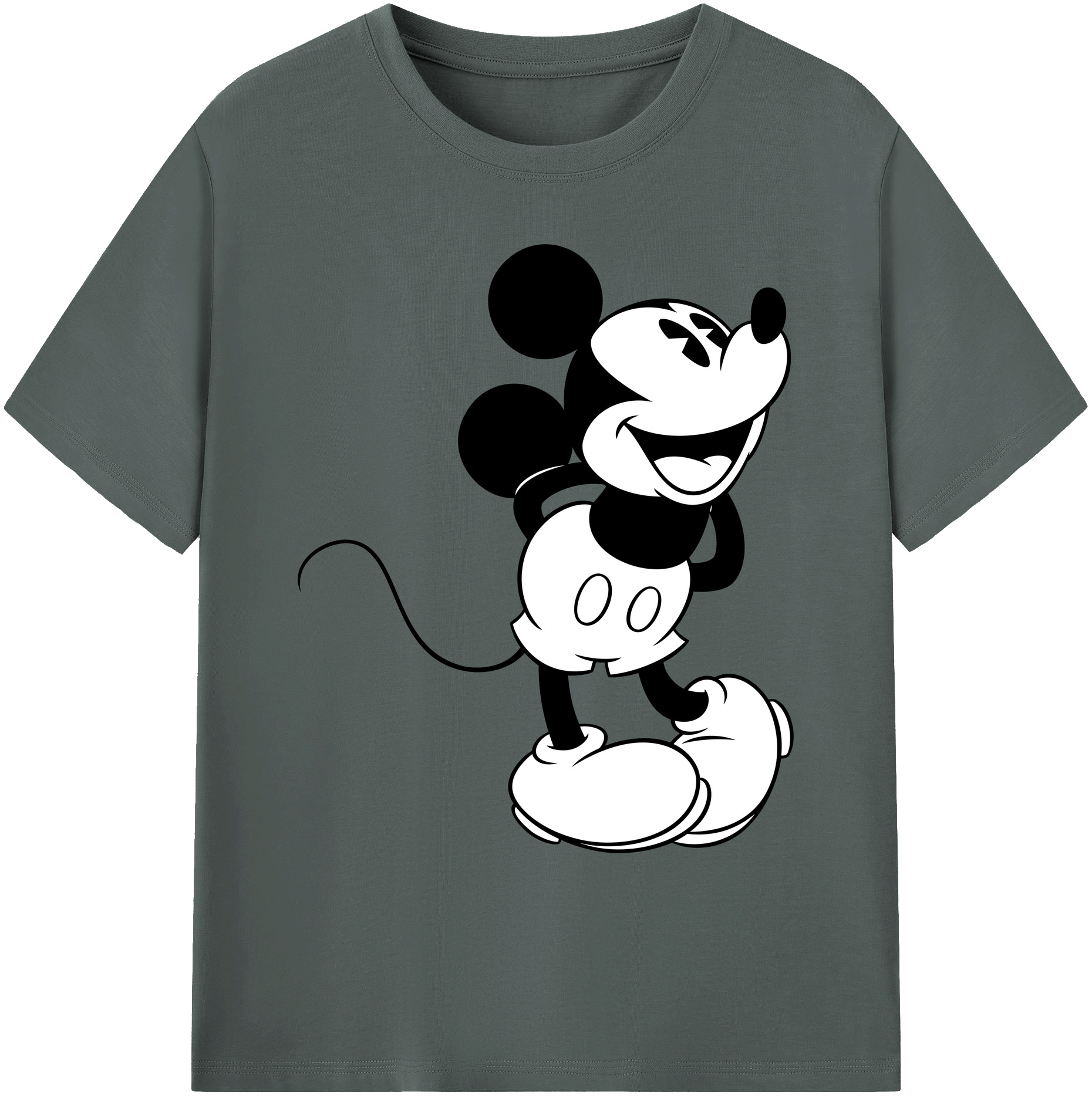 ミッキーマウス Mickey Mouse 綿100％ メンズ半袖Tシャツ｜肌触りやわらか＆通気性